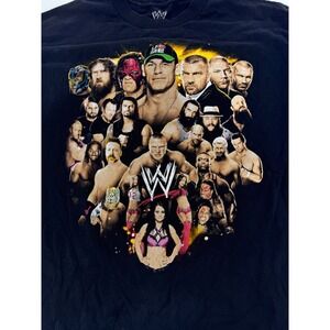 WWE T Shirt Men Large Black 2014 I Was There Tour Graphic John Cena Brock Lesnar